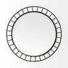 Homeroots 20 in. Matte Black Metal with Mirrored Glass Bottom Round Tray 376051